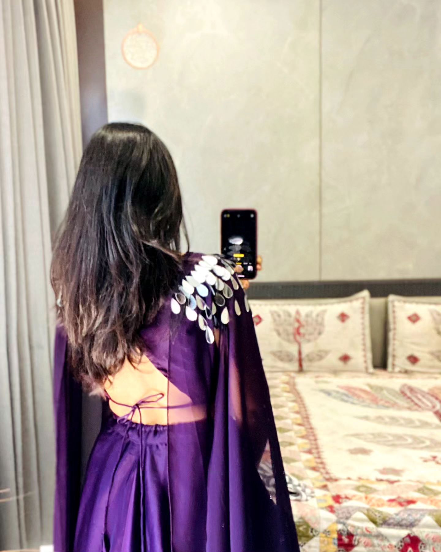 Purple Georgette Ruffle Lehenga With Heavy Embroidered Blouse