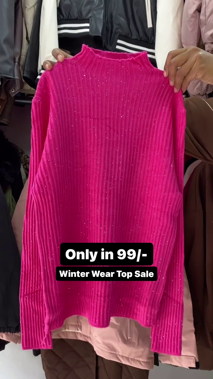Winter Wear Pink Color Top For Girl