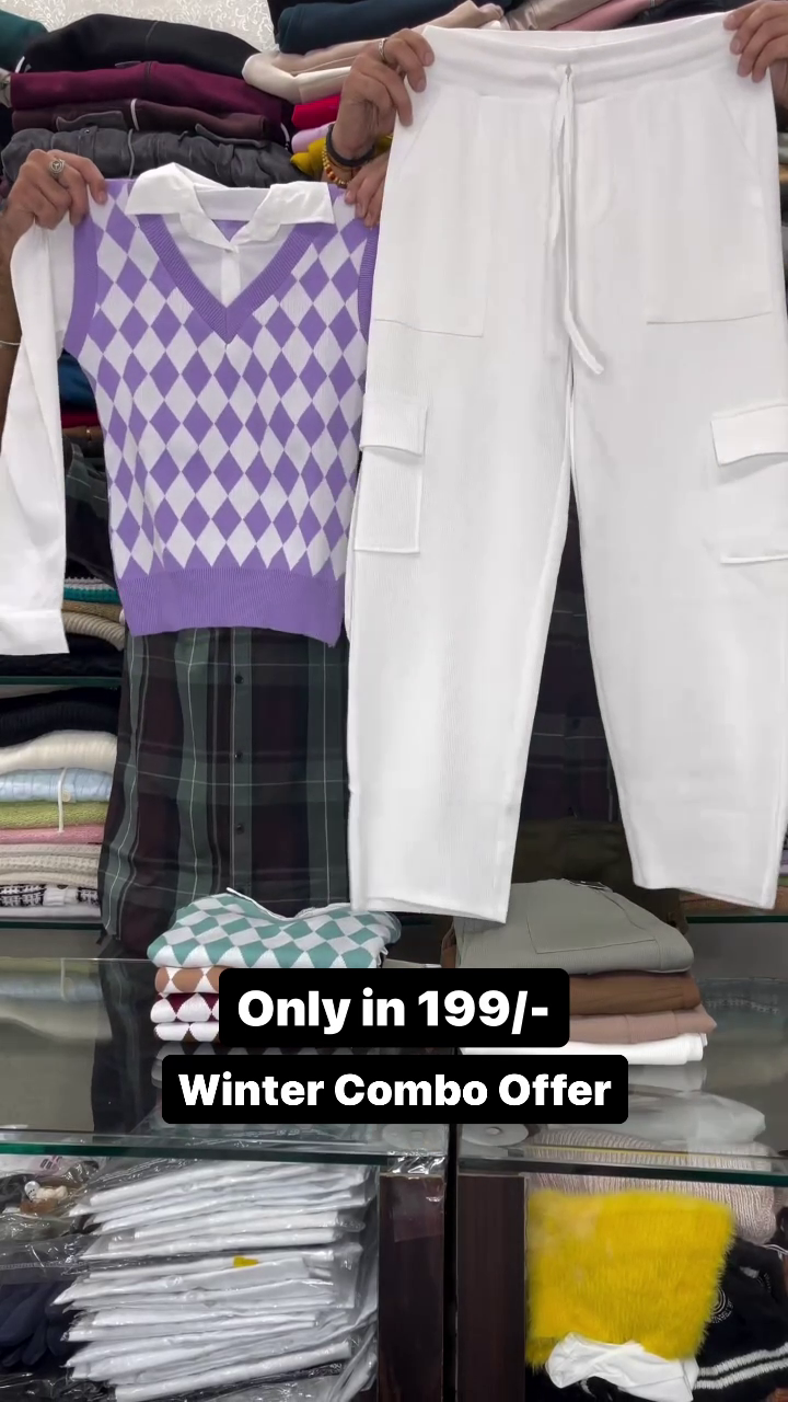 Winter Wear Woolen Top And Bottom For Girl