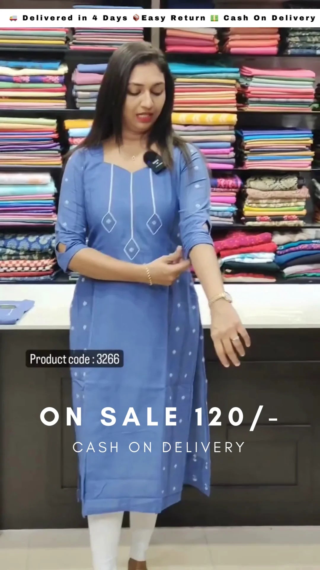 Women Abstract Cotton Blend Straight Kurta