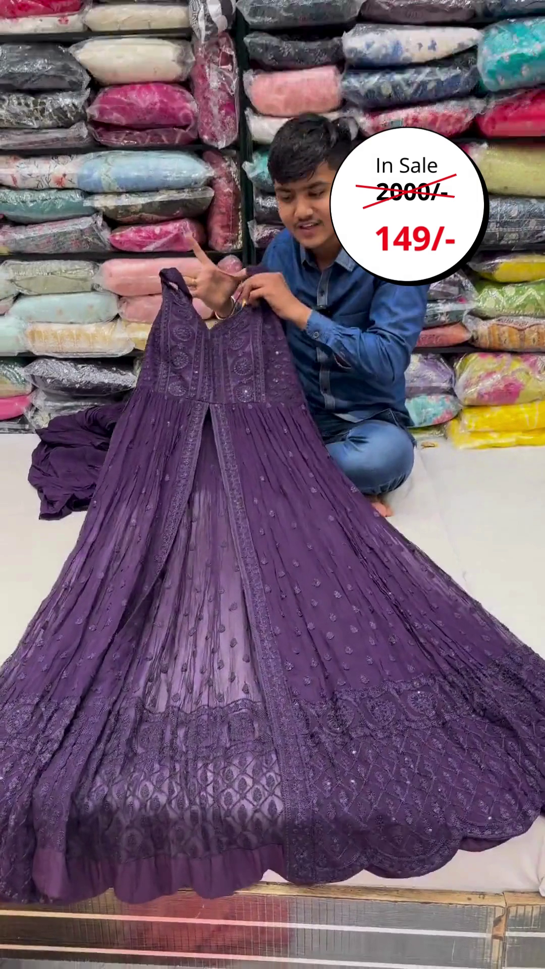 Lehenga Choli Set For Women Fox Georgette With Embroidery Sequence Work Purple