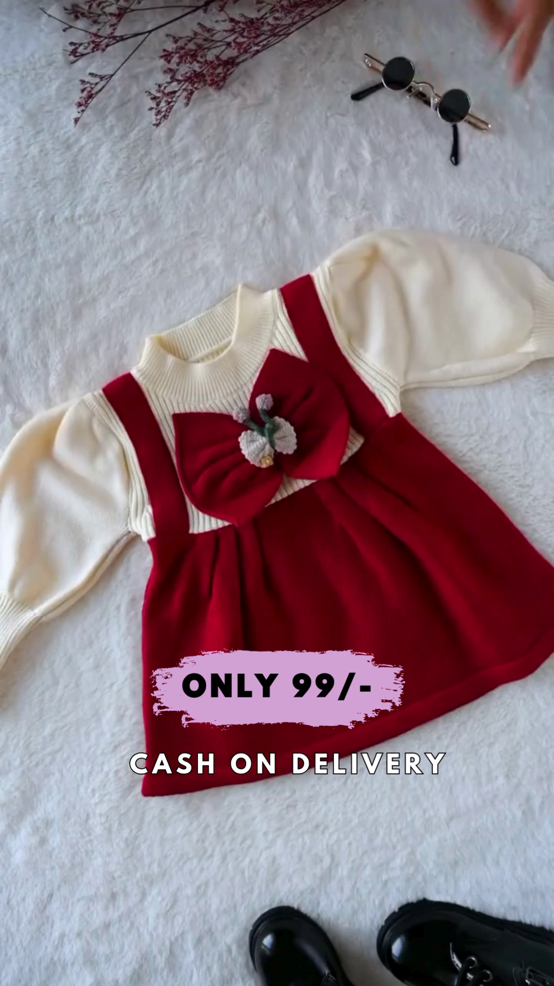 Baby Toddler Girls Princess Dress, Big Bow Long Sleeve Casual Dress With Headband Set For Holiday Party