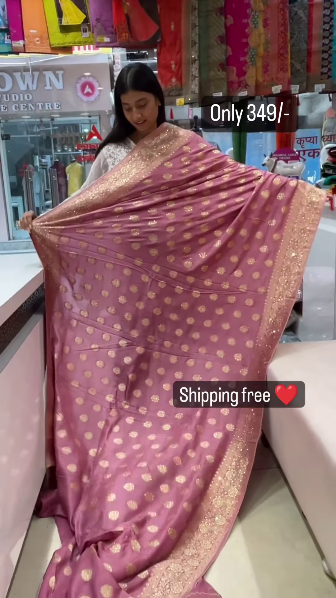 Pink Color Heavy Work Silk Saree For Wedding Wear