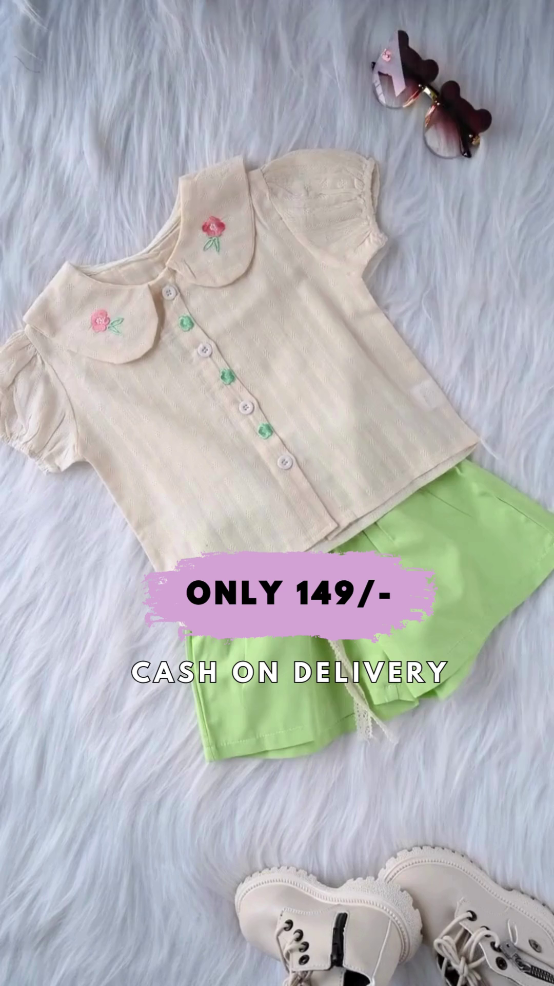 Baby Pink Color Top And Skirt For Kids On Sale