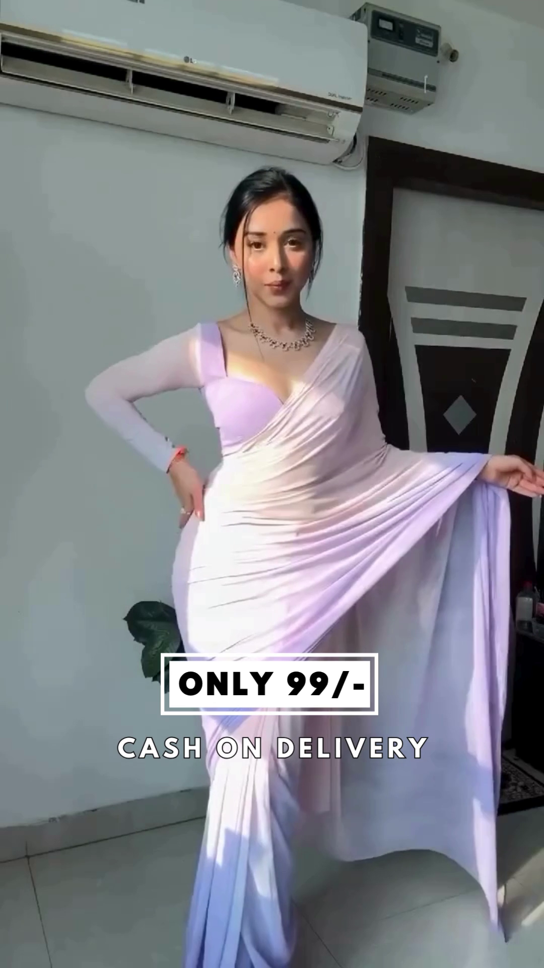 Stunning Ready To Wear Light Pink Saree