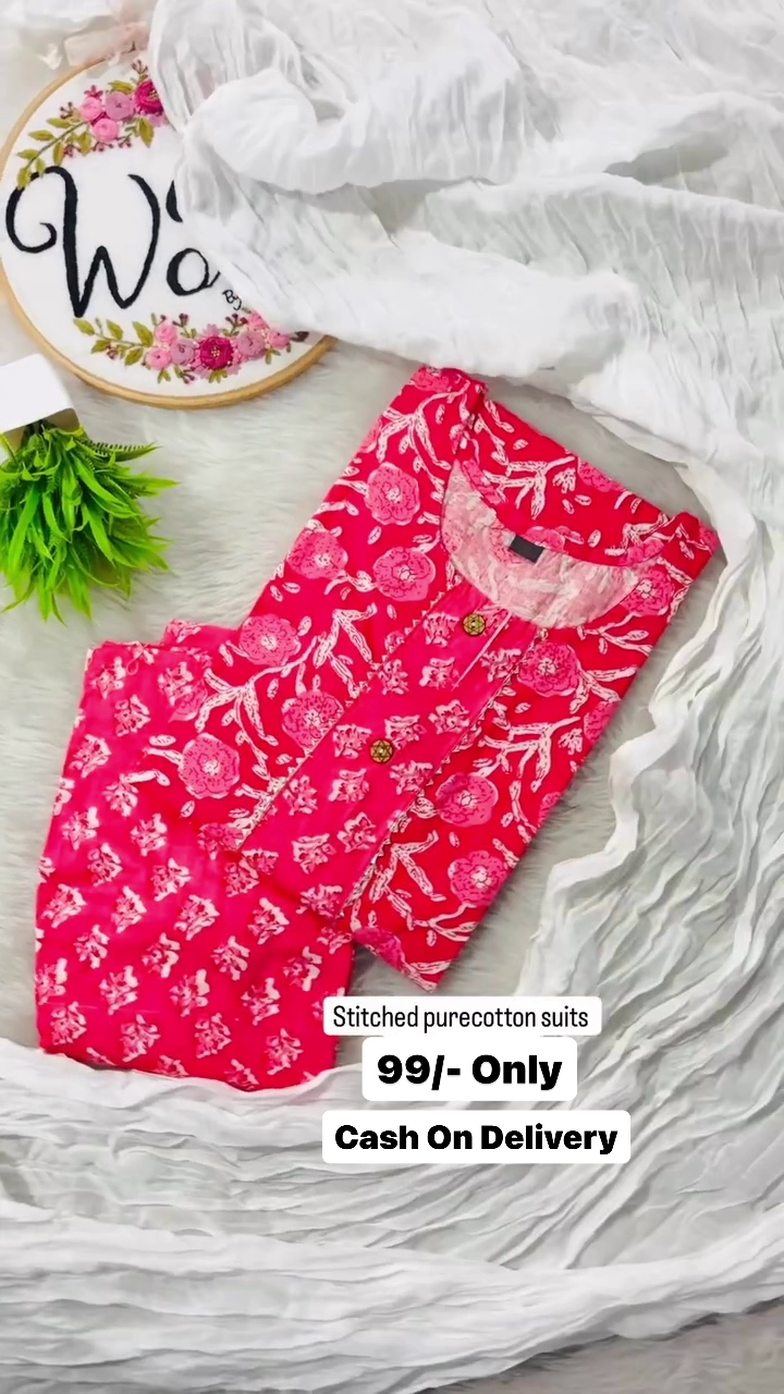 Women Pure Cotton Ethnic Top Pant Set