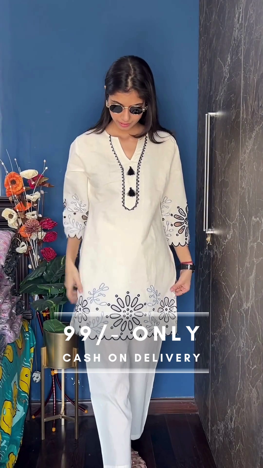 White Bestseller Muslin Co-Ords Set