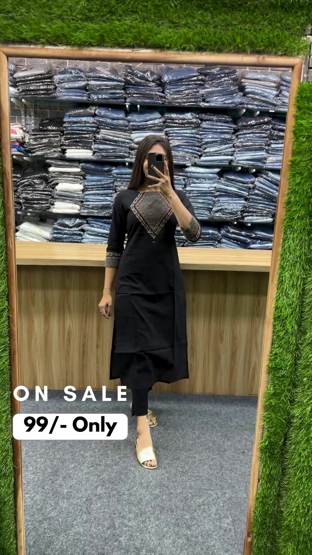 Women's Cotton Blend Solid Straight Kurta with Pant Set