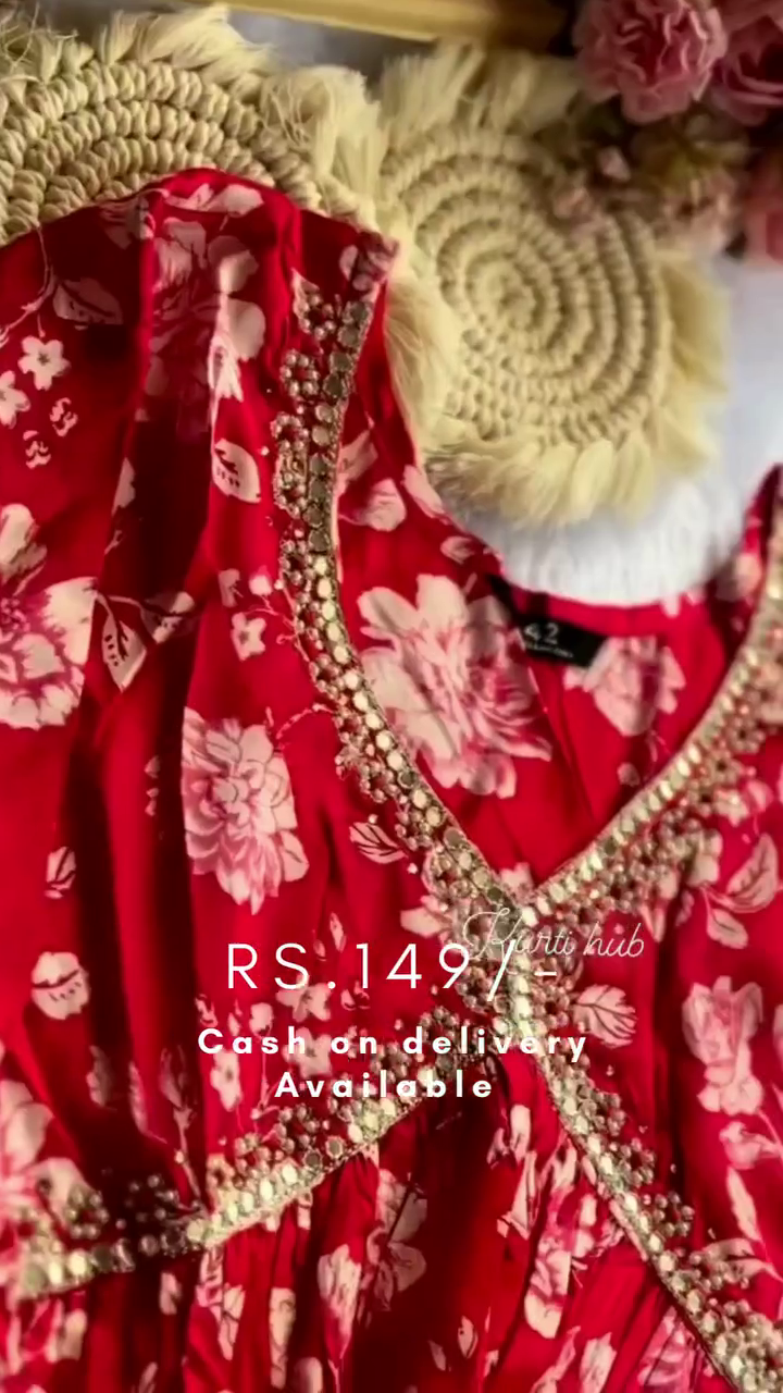 Women's Cotton Blend Kurti Pant Dupatta Set