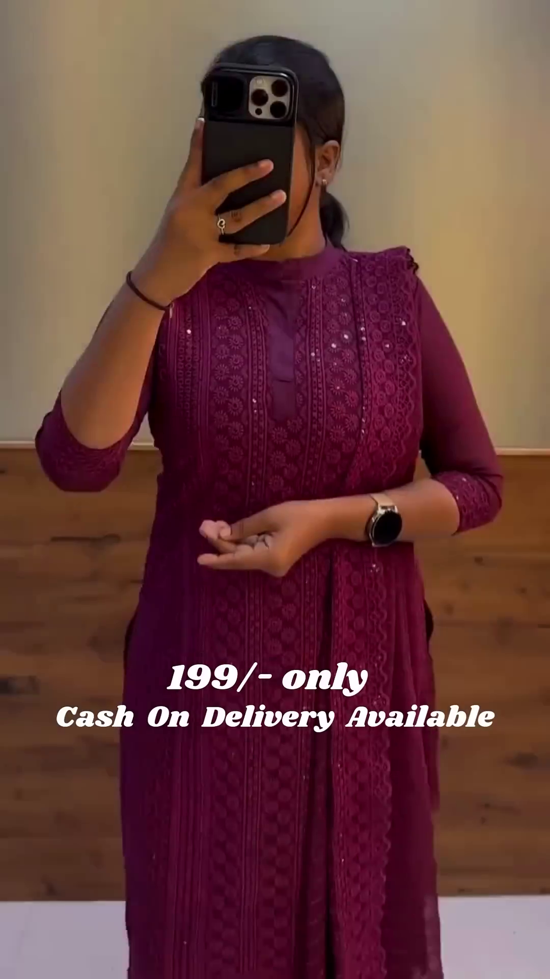 Beautiful Georgette Fabric Zikzak Woven Lines Jacket Kurta