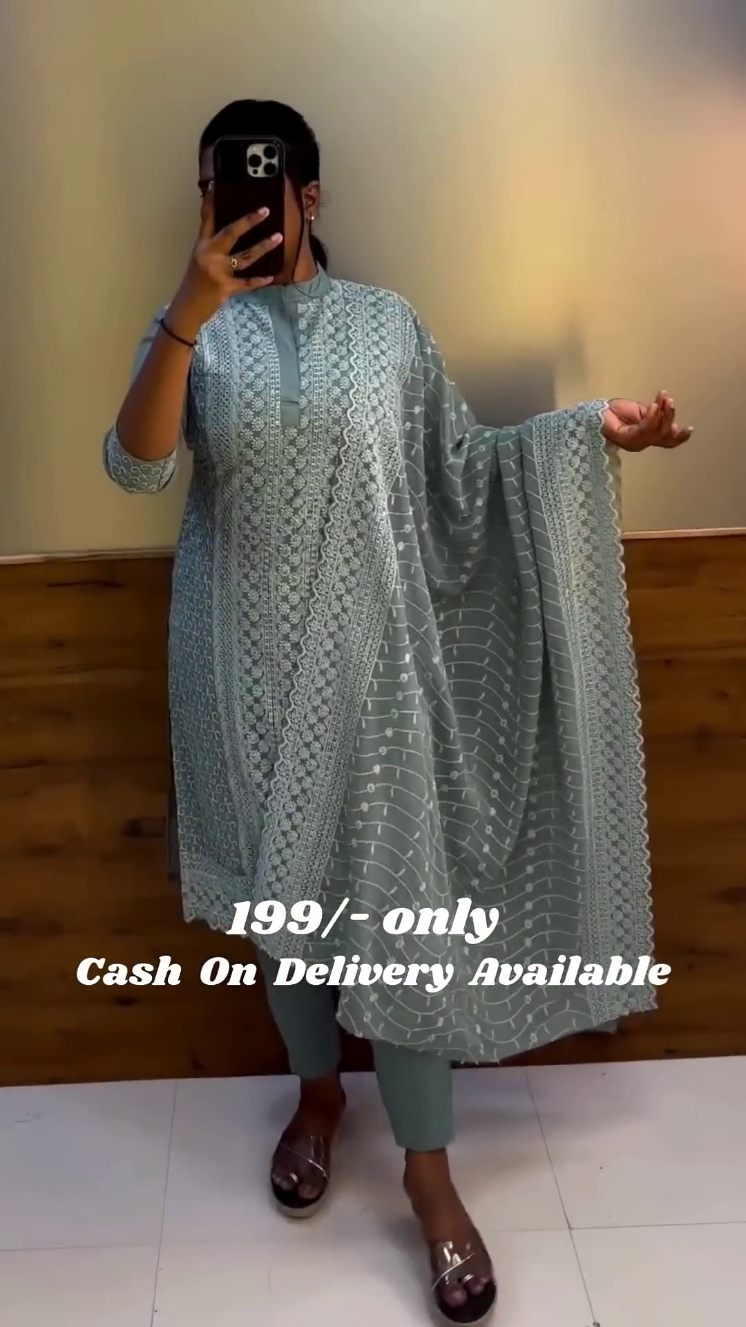 Beautiful Georgette Fabric Zikzak Woven Lines Jacket Kurta