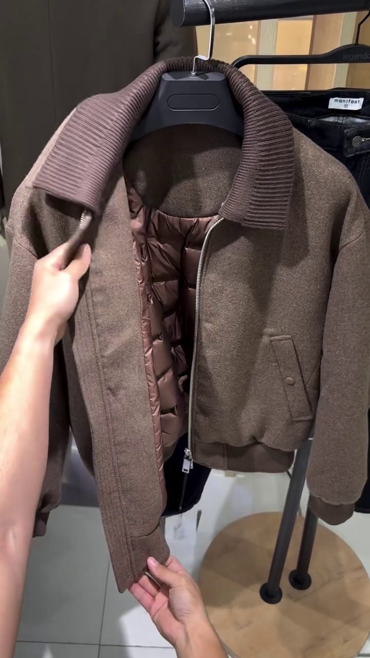 COMBINED BOMBER JACKET BROWN