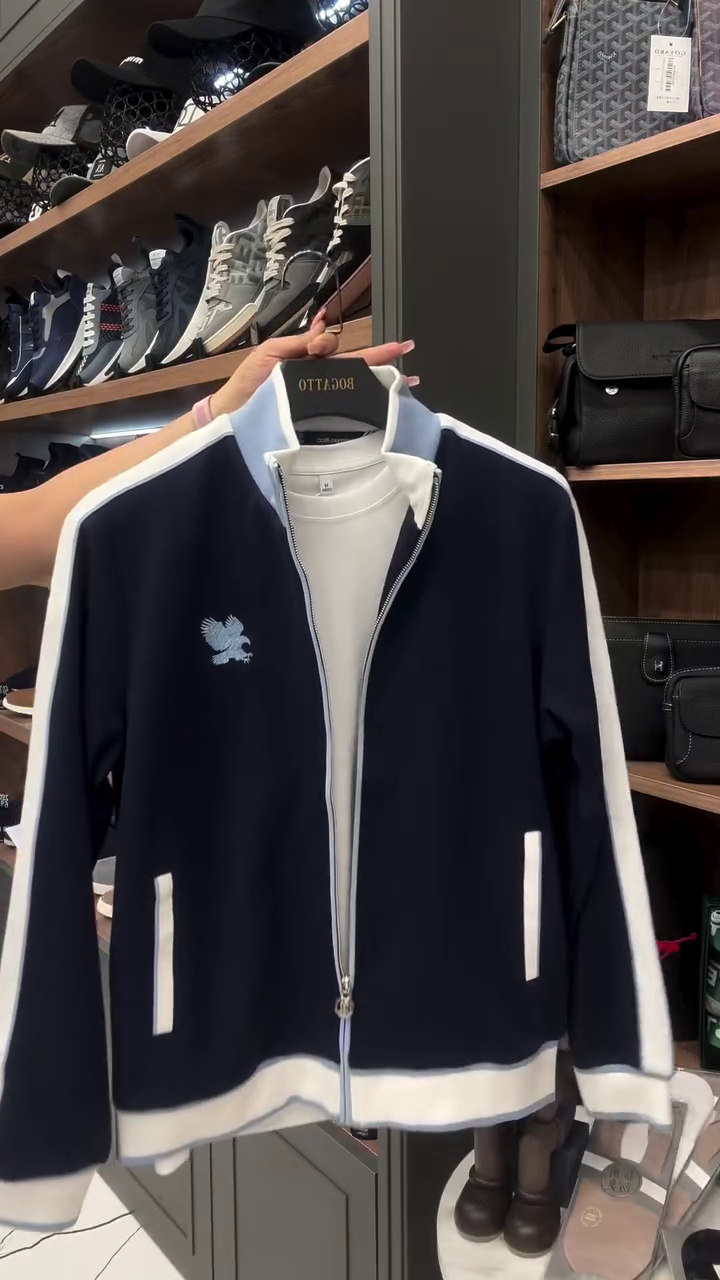 Risen Retro Color Block Raglan Sleeve Zip Track Jacket