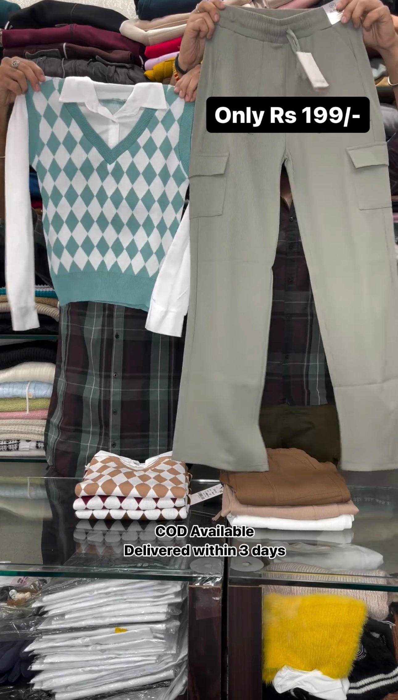 Fashionable Winter Top And Bottom On Sale