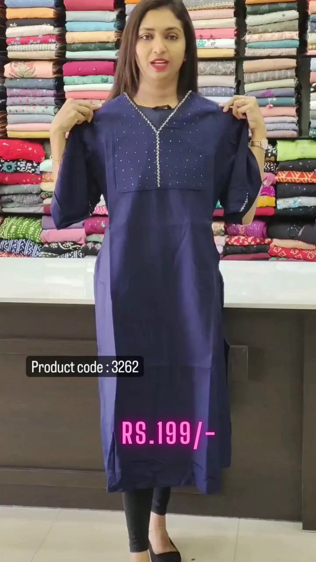 Coral Cotton Printed Kurta For Women