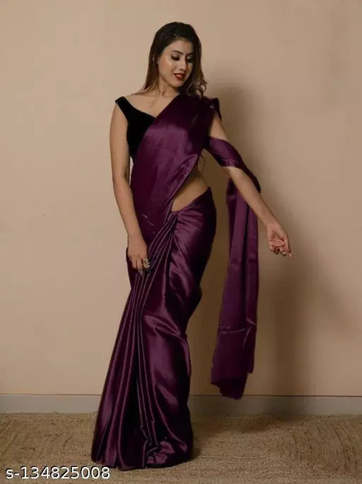 Mood Voilet Georgette Saree with Unstitched Blouse