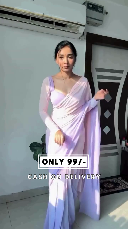 Stunning Ready To Wear Light Pink Saree