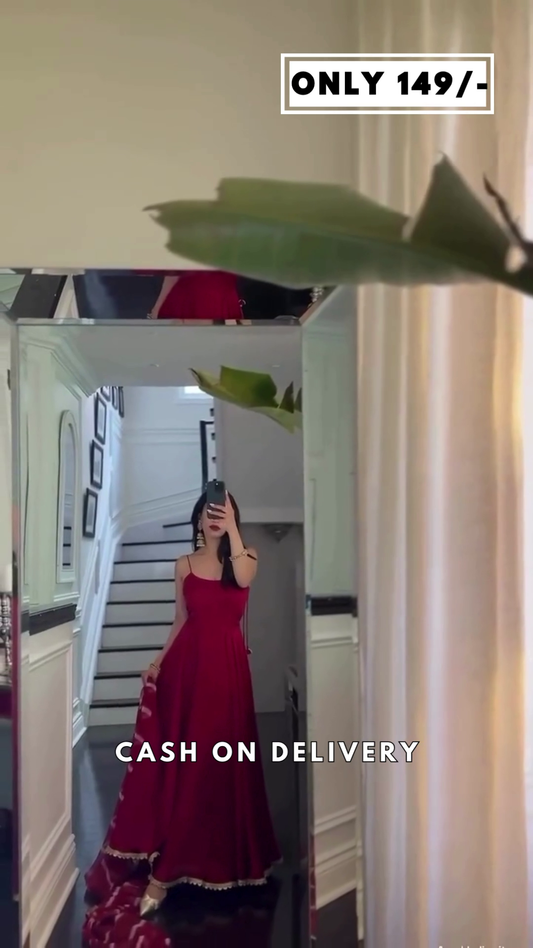 Deep Pink Embroidery Work Sleeveless Anarkali Gown