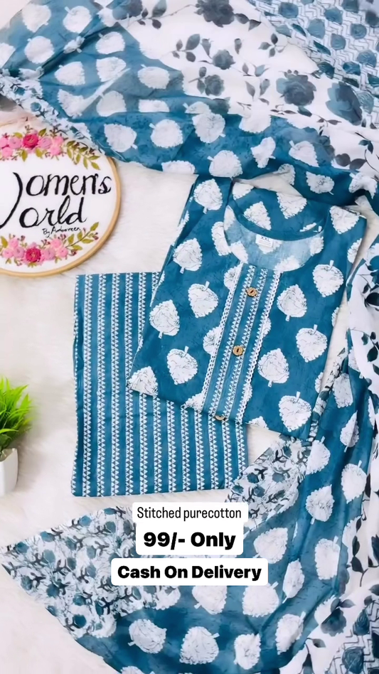 Women Printed Straight Kurta Set