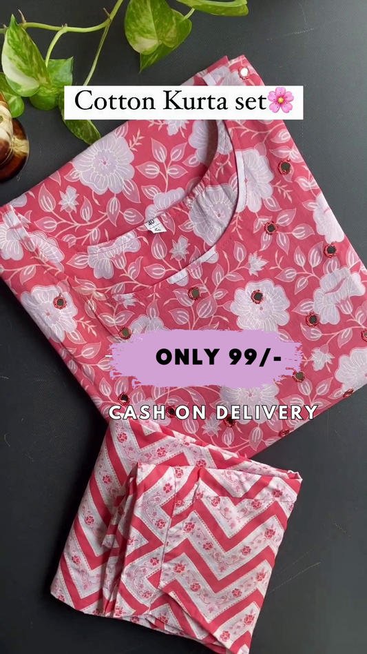 Women Viscose Rayon Kurta Pant Set
