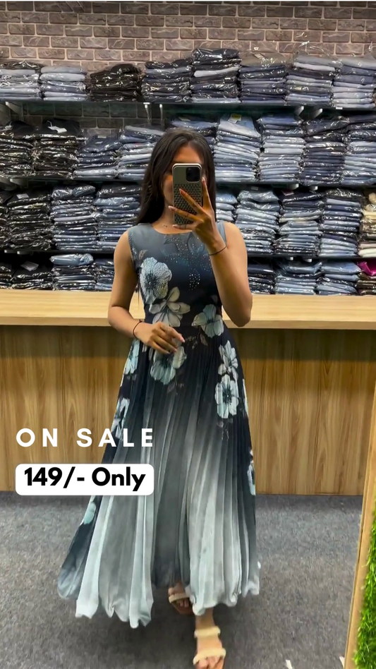 Women Solid Georgette Anarkali Kurta  (Multicolor)