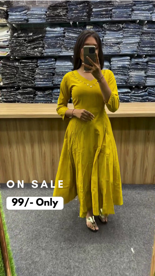 Women's Butterscotch Anarkali Kurta