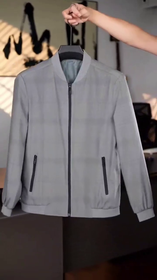 Men's Spring Autumn Bomber Jacket Casual Printed Slim Windbreaker Jacket