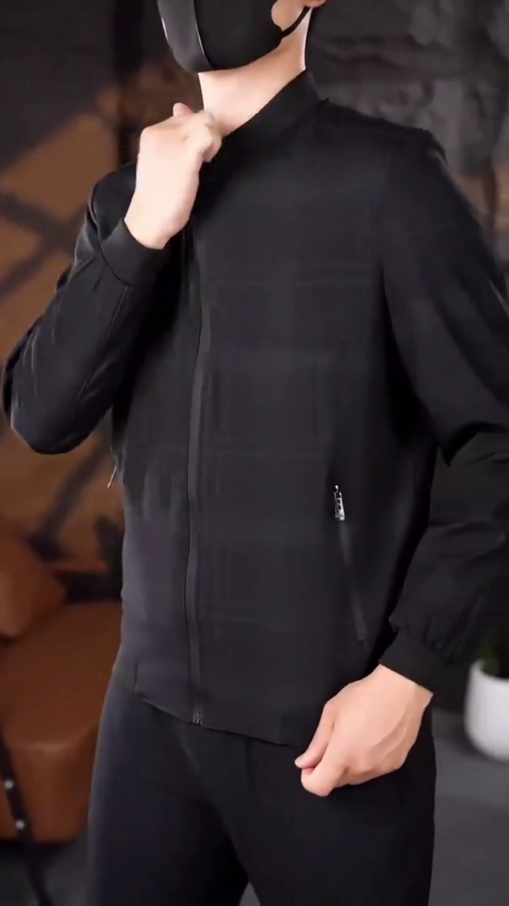 Men's Spring Autumn Bomber Jacket Casual Printed Slim Windbreaker Jacket