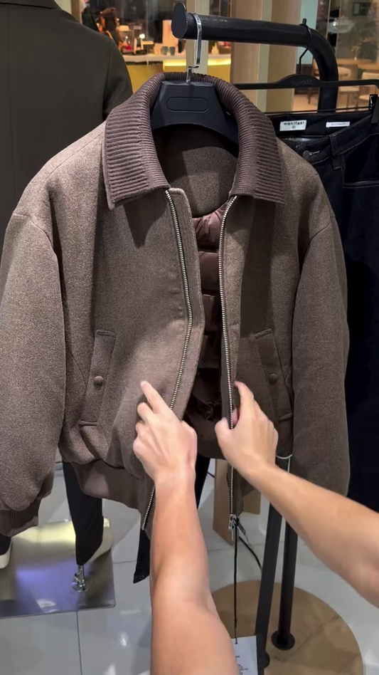 COMBINED BOMBER JACKET BROWN