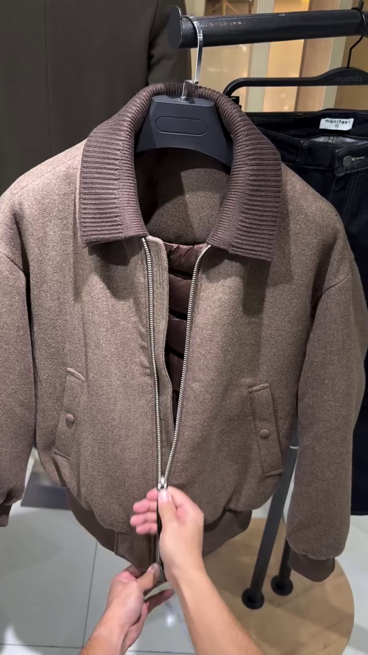 COMBINED BOMBER JACKET BROWN