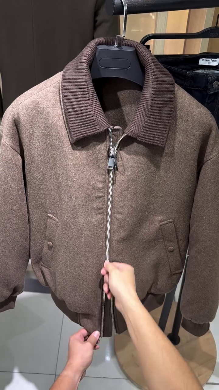 COMBINED BOMBER JACKET BROWN