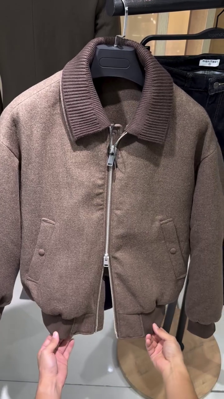 COMBINED BOMBER JACKET BROWN