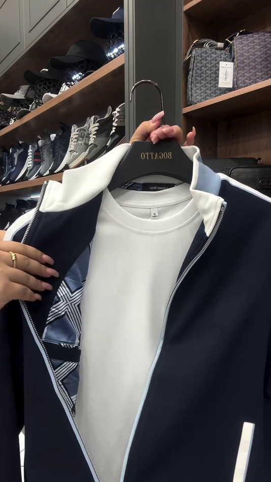 Risen Retro Color Block Raglan Sleeve Zip Track Jacket