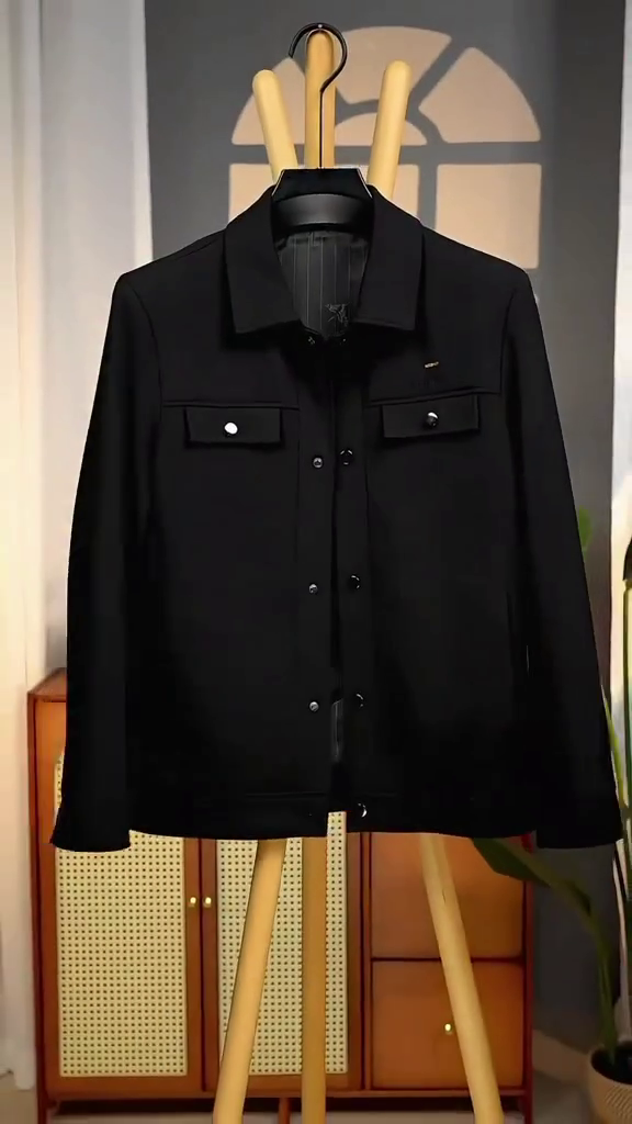 Winter Coats for Men Long Sleeve Men 1pc Button Front Pocket Overcoat Warm Jacket Outerwear