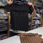 Men Printed Round Neck T-shirt Brown