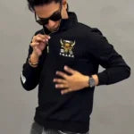 Men Embroidered Regular Fit High-Neck Pullover