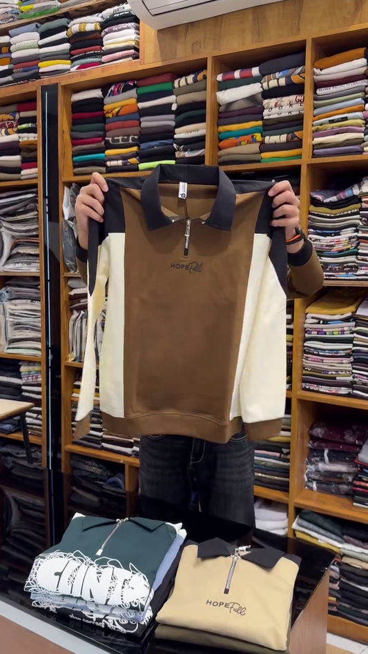 Men Full Sleeve Striped Sweatshirt
