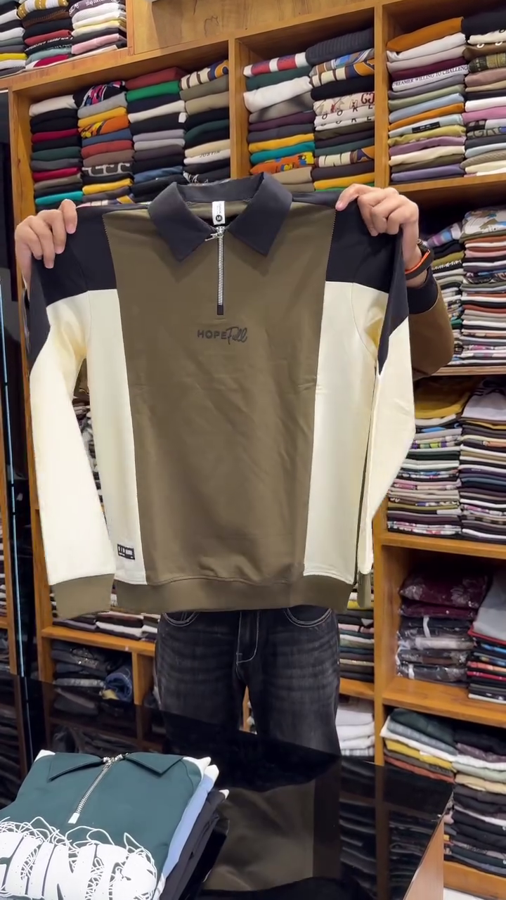 Men Full Sleeve Striped Sweatshirt