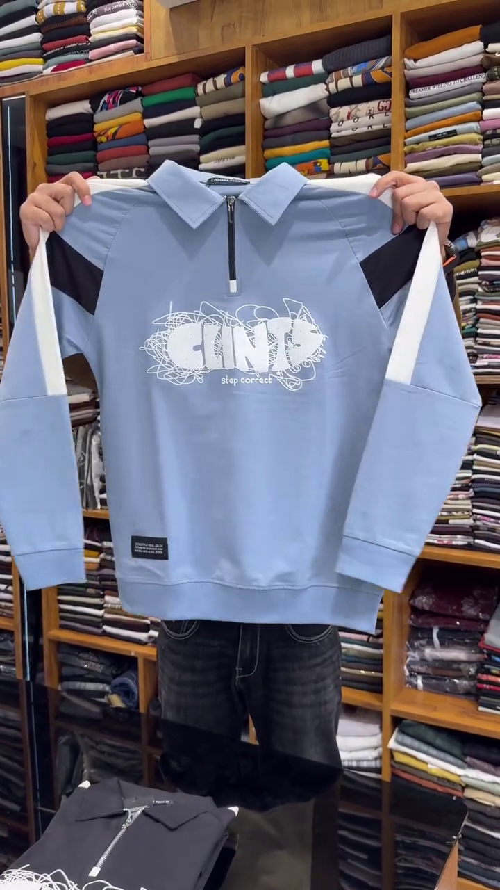 Men Full Sleeve Striped Sweatshirt