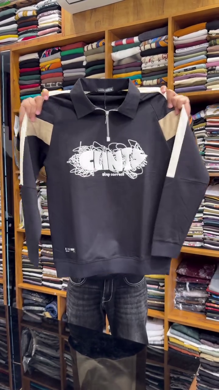 Men Full Sleeve Striped Sweatshirt