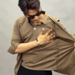 Classic Self Design Spread Collar Casual Shirt