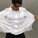 Classic Self Design Spread Collar Casual Shirt