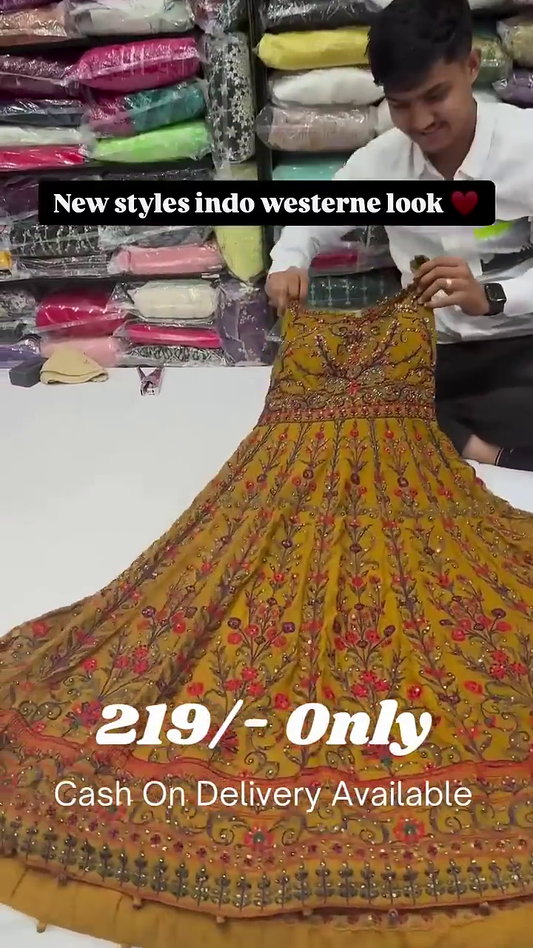 Yellow Bel Buti Patterned Stitched Suit